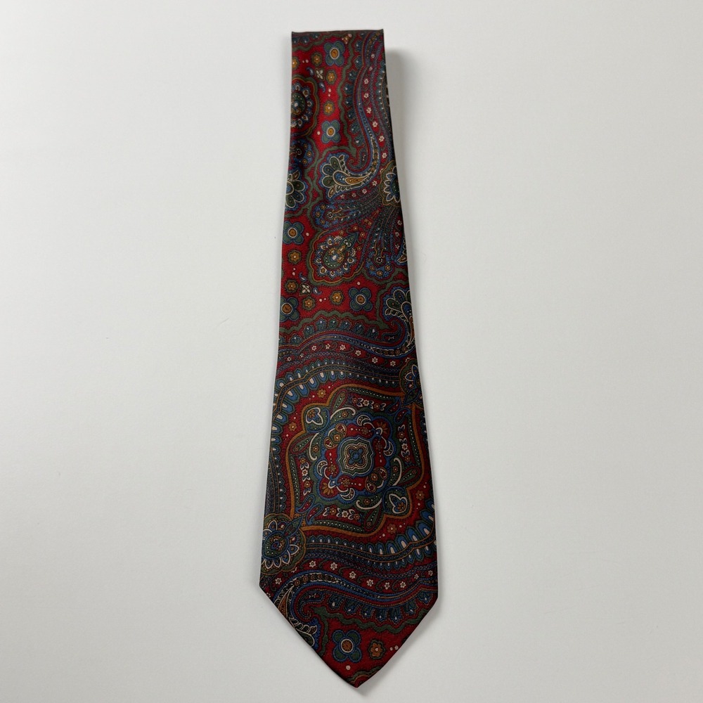 Vintage‎ Smithsonian Institution Burgundy Paisley Silk Italy